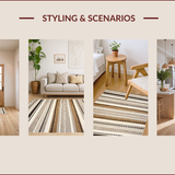 Ultra Soft Area Rug, Non Slip, Stain Resistant, Washable Area Rugs for Living Room, Bedroom, Contemporary Neutral Textured Lines(Gray)
