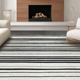 Ultra Soft Area Rug, Non Slip, Stain Resistant, Washable Area Rugs for Living Room, Bedroom, Contemporary Black White Rug(Black)