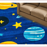 Ultra Soft Area Rug, Non Slip, Stain Resistant, Washable Area Rugs for Living Room, Bedroom, Galaxy Adventure Playful Aesthetic(Blue)