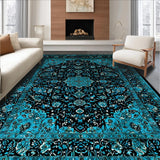 Traditional Blue Tones Retro Motif(Black)