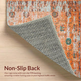 Ultra Soft Area Rug, Non Slip, Stain Resistant, Washable Area Rugs for Living Room, Bedroom, Warm Toned Abstract Pattern(Orange)