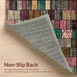 Ultra Soft Area Rug, Non Slip, Stain Resistant, Washable Area Rugs for Living Room, Bedroom, Rustic Textured Linear Composition(Brown)