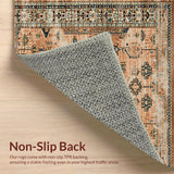 Ultra Soft Area Rug, Non Slip, Stain Resistant, Washable Area Rugs for Living Room, Bedroom, Chic Faded Diamond Pattern(Brown)