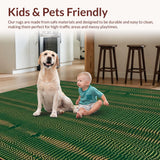 Ultra Soft Area Rug, Non Slip, Stain Resistant, Washable Area Rugs for Living Room, Bedroom, Rustic Green Animal Design Statement(Green)