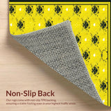 Ultra Soft Area Rug, Non Slip, Stain Resistant, Washable Area Rugs for Living Room, Bedroom, Charming Hexagon Floral Aesthetic(Yellow)