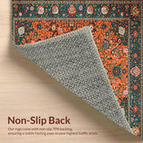 Ultra Soft Area Rug, Non Slip, Stain Resistant, Washable Area Rugs for Living Room, Bedroom, Rustic Earthy Boho Charm(Orange)
