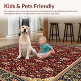Ultra Soft Area Rug, Non Slip, Stain Resistant, Washable Area Rugs for Living Room, Bedroom, Vintage Geometric(Red)