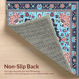 Ultra Soft Area Rug, Non Slip, Stain Resistant, Washable Area Rugs for Living Room, Bedroom, Luxurious Textured Diamond Design(Blue)