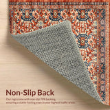 Ultra Soft Area Rug, Non Slip, Stain Resistant, Washable Area Rugs for Living Room, Bedroom, Vibrant Shabby Chic Textured Approach(Red)