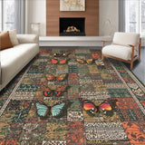 Ultra Soft Area Rug, Non Slip, Stain Resistant, Washable Area Rugs for Living Room, Bedroom, Charming Soft Textured Mosaic Pattern(Brown)