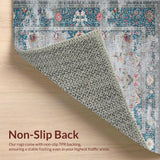 Ultra Soft Area Rug, Non Slip, Stain Resistant, Washable Area Rugs for Living Room, Bedroom, Whimsical Boho Floral Charm(Gray)