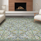 Ultra Soft Area Rug, Non Slip, Stain Resistant, Washable Area Rugs for Living Room, Bedroom, Sophisticated Ethnic Floral Arrangement(Gray)