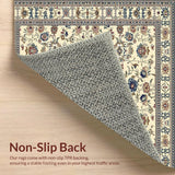 Ultra Soft Area Rug, Non Slip, Stain Resistant, Washable Area Rugs for Living Room, Bedroom, Stylish Colorful Bouquet Pattern(Beige)
