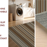 Ultra Soft Area Rug, Non Slip, Stain Resistant, Washable Area Rugs for Living Room, Bedroom, Contemporary Striped Visual Appeal(Brown)