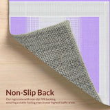 Ultra Soft Area Rug, Non Slip, Stain Resistant, Washable Area Rugs for Living Room, Bedroom, Chic Pastel Dotted Border Aesthetic(Purple)