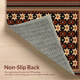 Ultra Soft Area Rug, Non Slip, Stain Resistant, Washable Area Rugs for Living Room, Bedroom, Western Laundry Room Accent Rug with Star Pattern(Black)