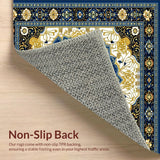 Ultra Soft Area Rug, Non Slip, Stain Resistant, Washable Area Rugs for Living Room, Bedroom, Beige & Brown Patio for RV(Blue)