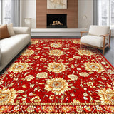 Ultra Soft Area Rug, Non Slip, Stain Resistant, Washable Area Rugs for Living Room, Bedroom, Lively Sunflower Inspired Pattern(Red)