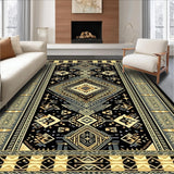 Ultra Soft Area Rug, Non Slip, Stain Resistant, Washable Area Rugs for Living Room, Bedroom, Sleek Transitional Curved Patterns(Gold)