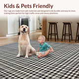 Contemporary Geometric Check Design(Black)