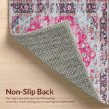 Ultra Soft Area Rug, Non Slip, Stain Resistant, Washable Area Rugs for Living Room, Bedroom, Elegant Soft Pink Lattice Design(Pink)