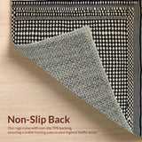 Ultra Soft Area Rug, Non Slip, Stain Resistant, Washable Area Rugs for Living Room, Bedroom, Sleek Minimalist Ogee Style(Black)