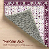 Ultra Soft Area Rug, Non Slip, Stain Resistant, Washable Area Rugs for Living Room, Bedroom, Luxe Monochrome Abstract Style(Purple)