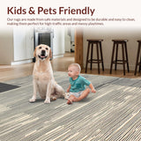 Ultra Soft Area Rug, Non Slip, Stain Resistant, Washable Area Rugs for Living Room, Bedroom, Elegant Monochrome Animal Motif(Beige)