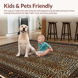 Ultra Soft Area Rug, Non Slip, Stain Resistant, Washable Area Rugs for Living Room, Bedroom, Artistic Leopard Character Style(Brown)
