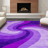 Ultra Soft Area Rug, Non Slip, Stain Resistant, Washable Area Rugs for Living Room, Bedroom, Charming Fuzzy Ethereal Waves(Purple)