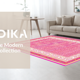 Ultra Soft Area Rug, Non Slip, Stain Resistant, Washable Area Rugs for Living Room, Bedroom, Minimalist Cream and Pink Harmony(Pink)