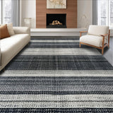 Ultra Soft Area Rug, Non Slip, Stain Resistant, Washable Area Rugs for Living Room, Bedroom, Contemporary Black and White Area Rug:  Striped Home Decor Carpet(Gray)