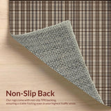 Ultra Soft Area Rug, Non Slip, Stain Resistant, Washable Area Rugs for Living Room, Bedroom, Timeless Classic Diamond Patterned Appeal(Beige)