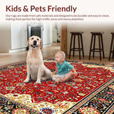 Ultra Soft Area Rug, Non Slip, Stain Resistant, Washable Area Rugs for Living Room, Bedroom, Clearance Boho(Red)