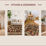 Ultra Soft Area Rug, Non Slip, Stain Resistant, Washable Area Rugs for Living Room, Bedroom, Whimsical Coastal Nautical Theme(Brown)
