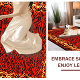 Ultra Soft Area Rug, Non Slip, Stain Resistant, Washable Area Rugs for Living Room, Bedroom, Bold Fiery Swirl Pattern(Red)