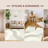 Chic Cream Geometric Waves(Beige)