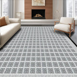 Ultra Soft Area Rug, Non Slip, Stain Resistant, Washable Area Rugs for Living Room, Bedroom, Luxurious Neutral Diamond Motif(Gray)