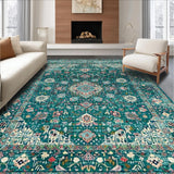 Ultra Soft Area Rug, Non Slip, Stain Resistant, Washable Area Rugs for Living Room, Bedroom, Vibrant Earth Toned Pattern(Blue)
