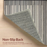 Ultra Soft Area Rug, Non Slip, Stain Resistant, Washable Area Rugs for Living Room, Bedroom, Elegant Minimalist Lattice Design(Black)