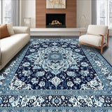Ultra Soft Area Rug, Non Slip, Stain Resistant, Washable Area Rugs for Living Room, Bedroom, Contemporary(Blue)