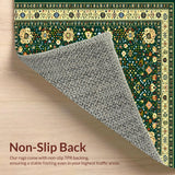 Ultra Soft Area Rug, Non Slip, Stain Resistant, Washable Area Rugs for Living Room, Bedroom, Beige Denim Boho Tapestry Area(Green)