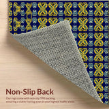 Ultra Soft Area Rug, Non Slip, Stain Resistant, Washable Area Rugs for Living Room, Bedroom, Non-Shedding Navy Yellow Meditation Space Rug(Blue)