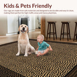 Ultra Soft Area Rug, Non Slip, Stain Resistant, Washable Area Rugs for Living Room, Bedroom, Artistic Earthy Toned Print(Brown)