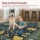 Ultra Soft Area Rug, Non Slip, Stain Resistant, Washable Area Rugs for Living Room, Bedroom, Sophisticated Solid Beige Ideal for(Blue)