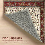 Ultra Soft Area Rug, Non Slip, Stain Resistant, Washable Area Rugs for Living Room, Bedroom, Chic Geometric Tiled Arrangement(Red)