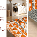 Ultra Soft Area Rug, Non Slip, Stain Resistant, Washable Area Rugs for Living Room, Bedroom, Lively Southwestern Color Fusion(Orange)