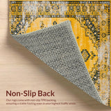 Ultra Soft Area Rug, Non Slip, Stain Resistant, Washable Area Rugs for Living Room, Bedroom, Sophisticated Diamond Trellis Design(Yellow)
