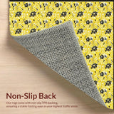 Ultra Soft Area Rug, Non Slip, Stain Resistant, Washable Area Rugs for Living Room, Bedroom, Sophisticated Yellow Petal Composition(Yellow)