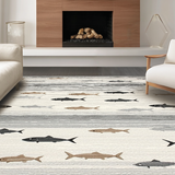 Chic Textured Coastal Scene Design(Gray)